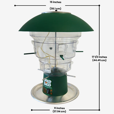 8-Port Wild Bill's Squirrel Proof Bird Feeder with advanced electronic technology to deter squirrels and attract more birds