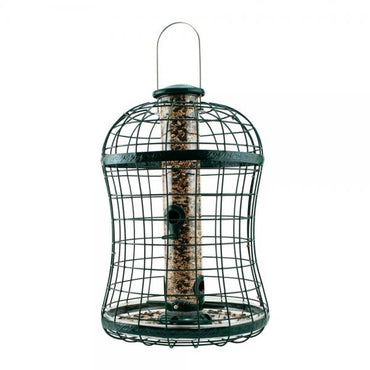 Caged Squirrel Proof Bird Feeder w/ Tray