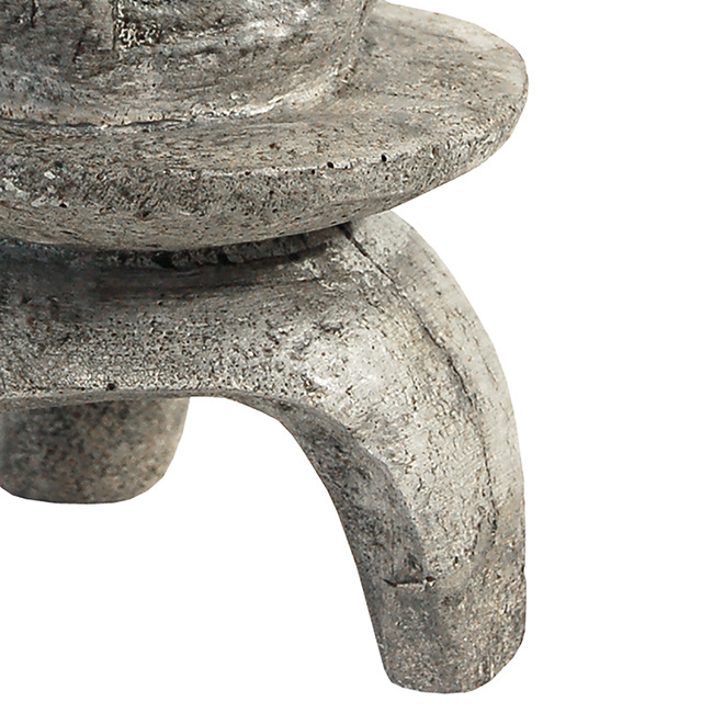 Detailed close-up of the roof of the Zen Haven small round pagoda statue, showing the intricate design and texture.