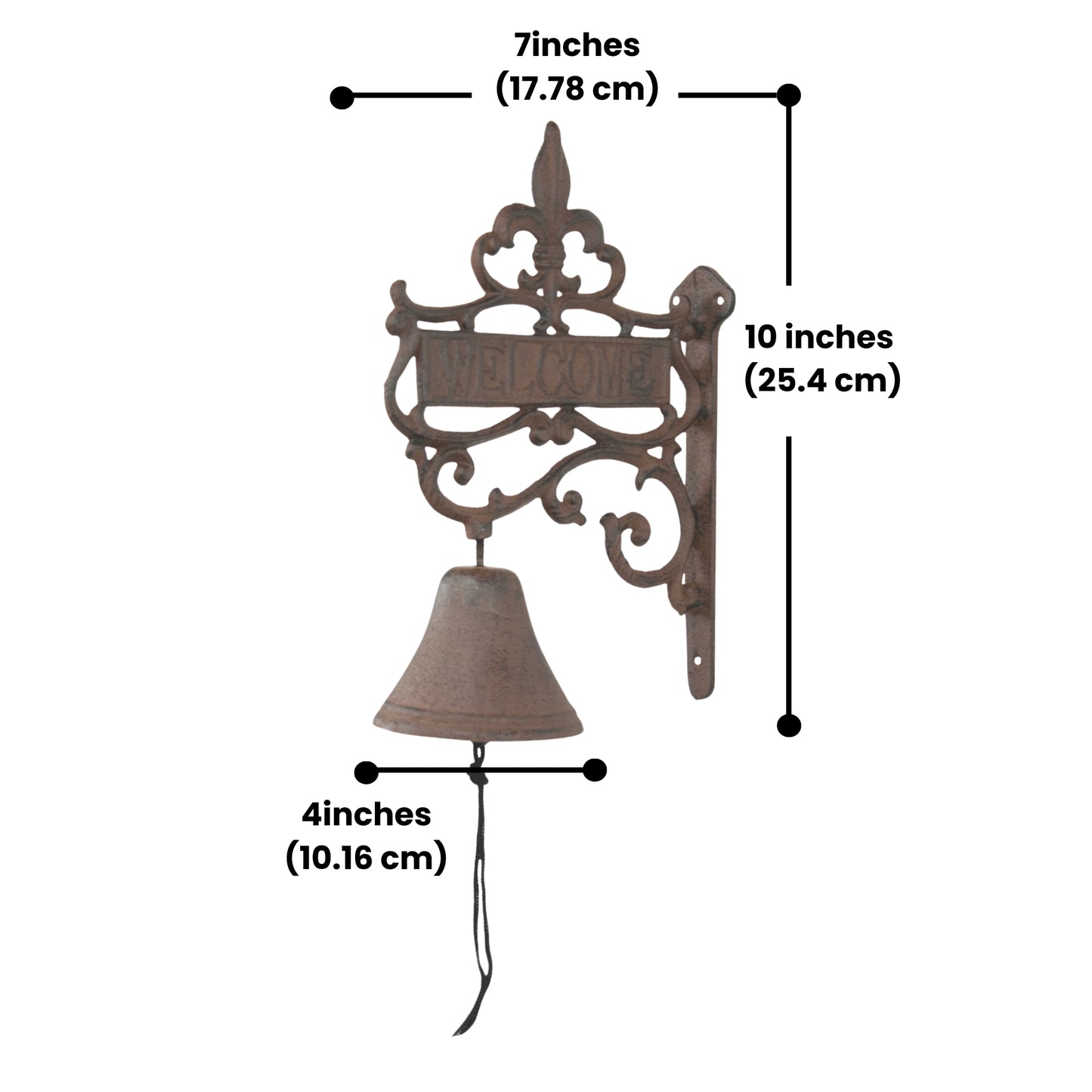 Fleur-de-lis inspired bell for entryways and doors