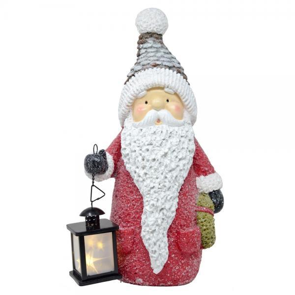 LED Santa Door Greeter with Lantern-Red