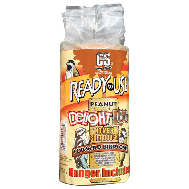 High-energy suet log packed with peanuts, corn, oats, and suet to attract a variety of birds. Easy to hang with a built-in ring, perfect for turning your garden into a bird haven. Each log is individually wrapped for freshness and convenience. Ideal for woodpeckers, chickadees, wrens, and more. Made with nutritious ingredients to keep your feathered friends fueled and happy.