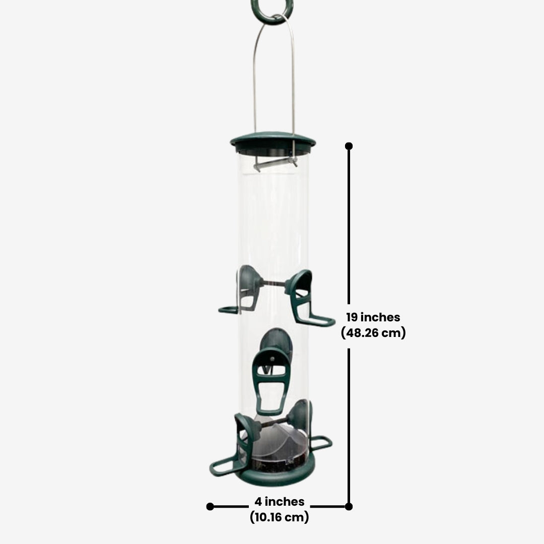 Durable Aspects Big Tube wild bird feeder in spruce, perfect for feeding multiple bird species