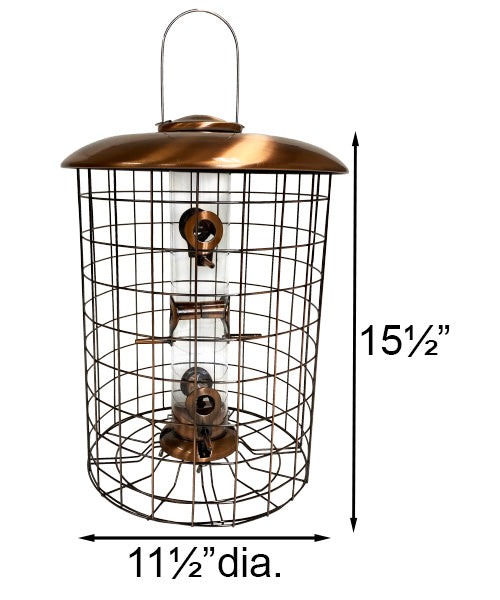 Tube Bird Feeder with Caged Screen