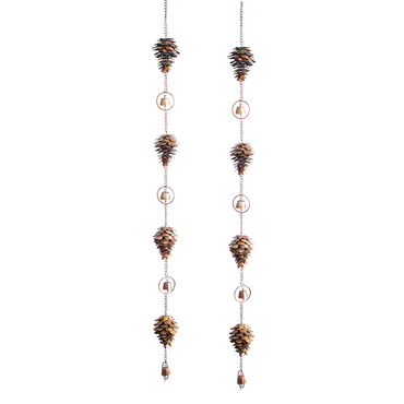 Vertical Pine Cone Wind Chime Set