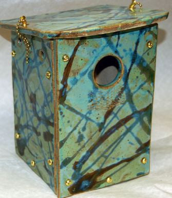 Orchard Nest Box in Hand Crafted Stoneware-Teal