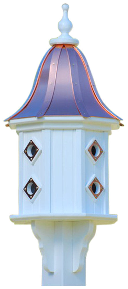 Copper Roof Dovecote Birdhouse in Vinyl/PVC with 8 compartments