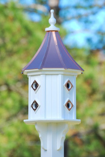 Copper Roof Dovecote Birdhouse Vinyl/PVC with 8 Copper Portals