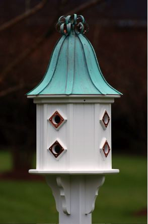 Copper Dovecote Birdhouse in PVC, 36-inch with 8 Entries