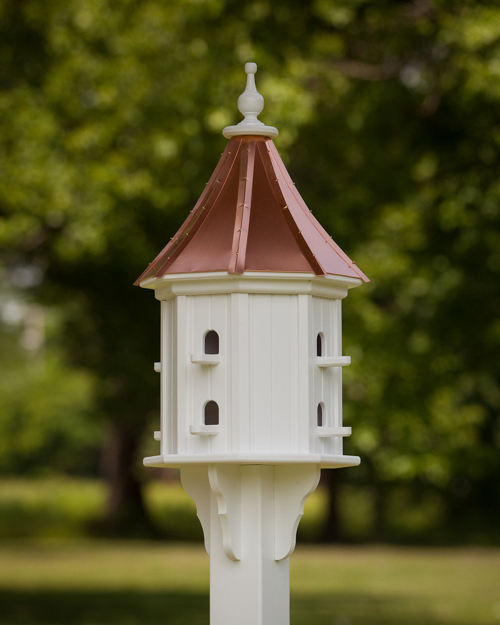 Copper Roof Dovecote Birdhouse 36x14 Slope- 8 Perches