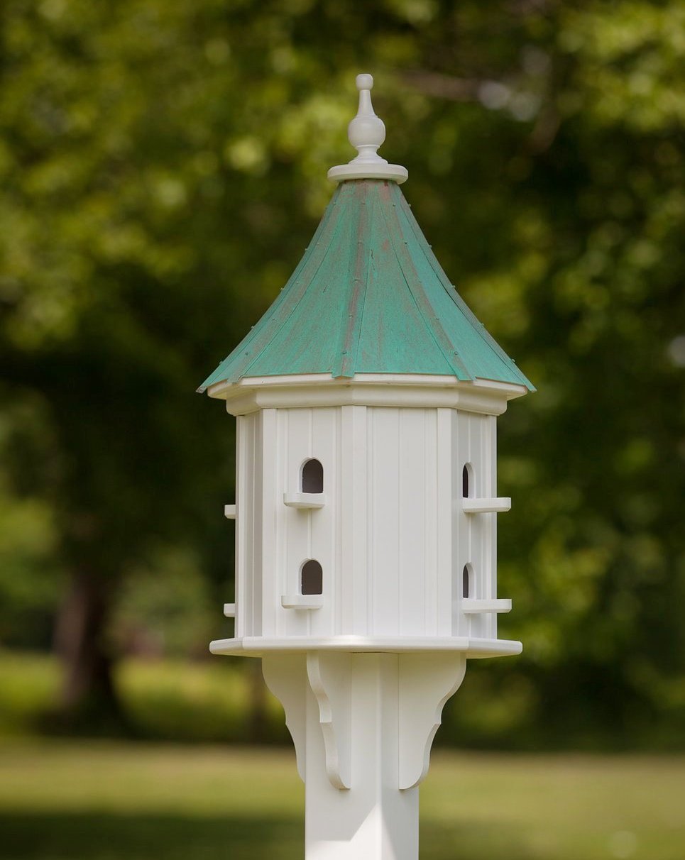 Copper Roof Dovecote Birdhouse 36x14 Slope- Patina