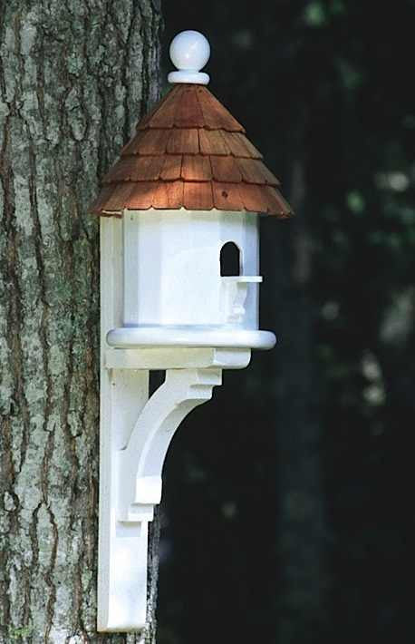 Architectural Vinyl Birdhouse with Flush-Mount Decorative Bracket