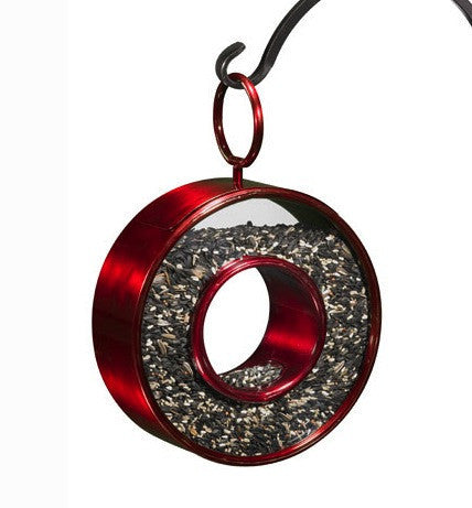Circle Fly-Thru Bird Feeder-Ruby Red