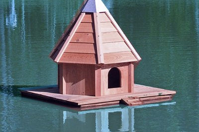 Heartwood AquaDuck-Floating Duck House in Solid Cypress