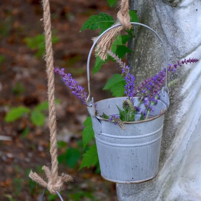 Pulley Planter Detail Metal Bucket