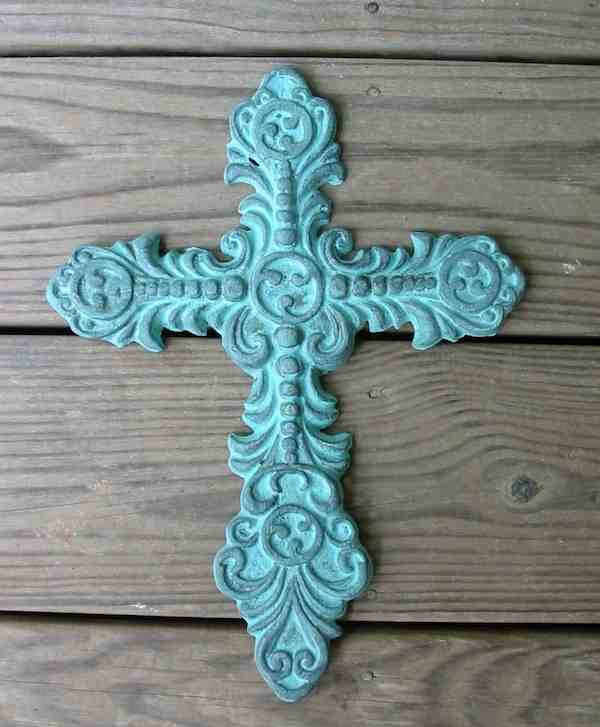 Cast Iron Cross-Hand Rubbed Pewter Finish