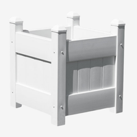 16" White Vinyl Planter Box – Durable, UV-stabilized, and weather-resistant for patios, decks, and gardens. Classic slatted design with pyramidal caps. Tool-free assembly, fits 12" pots or direct planting. Low-maintenance and built to last.