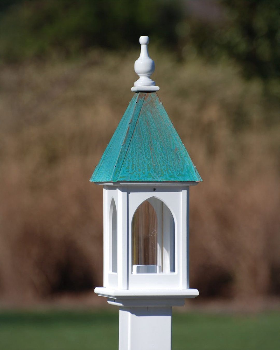 Copper Roof Bird Feeder Post-Mount - 28x8