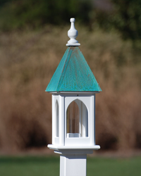 Copper Roof Bird Feeder Post-Mount - 28x8
