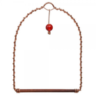Copper arch with a red bead on a white background
