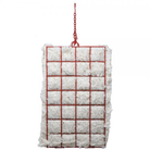 Grid-like structure with red wire frame and white blocks on a white background