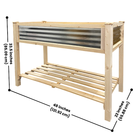 4ft Raised Planter – Cedar & Galvanized Steel – Stylish and durable elevated garden bed for herbs, flowers, and vegetables. Weather-resistant cedar frame with corrugated galvanized steel panels for a modern, rustic look. Spacious 4.86 cu. ft. planting bed with included fabric liner. Lower slatted shelf provides 8 sq. ft. of storage. Easy assembly with Phillips-head screws. Measures 48"L x 22"W x 33.5"H. Perfect for patios, decks, and backyards.
