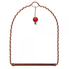 Copper arch with a red bead on a white background