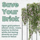 64" Contemporary Black Metal Trellis – Sleek, geometric design with staggered rectangles for modern elegance. Durable steel construction with a matte black powder-coated finish for weather resistance. Open grid supports climbing plants and vines. Easy installation with dual 11.5" ground stakes. Measures 24"W x 64"H. Perfect for adding structure and style to any garden.
