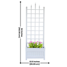 White Camelot Planter Trellis Set (2-Pack) – Create an elegant entryway with these durable, weather-resistant vinyl planters with attached trellises. Classic paneled bases and decorative lattice structures support climbing plants while adding height and charm. UV-protected, fade-resistant, and maintenance-free. Easy assembly. Each measures 28"W x 16"D x 80"H. Made in the USA with a 20-year warranty. Perfect for gardens, patios, and doorways.