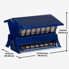 Absolute II Double Sided Bird Feeder in Electric Blue, featuring a durable, squirrel-resistant design for hassle-free birdwatching