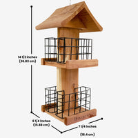 Amish Made Cedar Suet Tower – A premium cedar construction designed to hold four suet cakes for extended birdwatching enjoyment