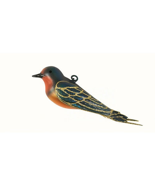 Decorative bird ornament with a white background