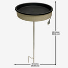 Beige Erva heated bird bath with pole, ideal for preventing water from freezing in cold weather
