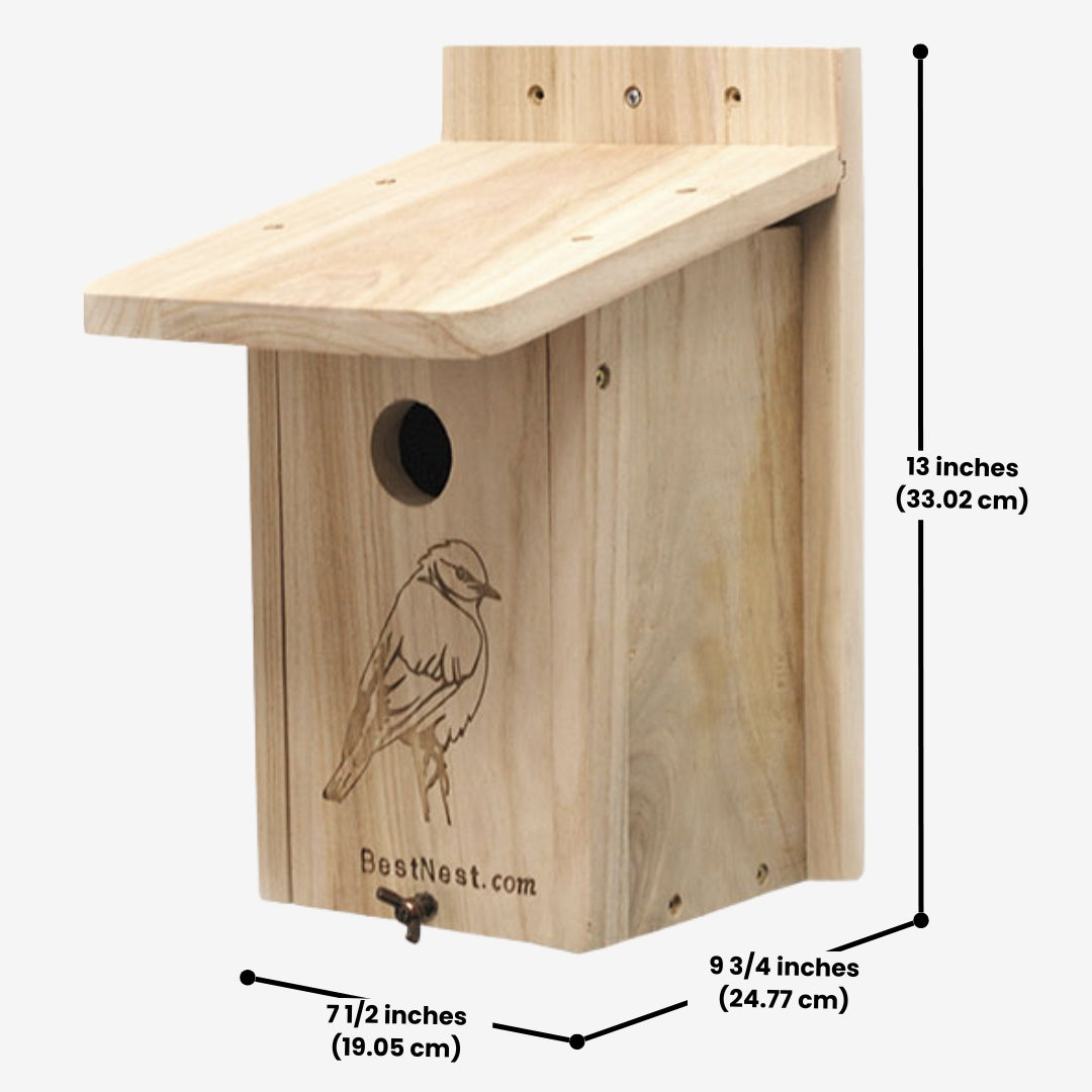 BestNest Seasonal Bluebird House, a versatile nesting box designed to attract bluebirds and provide shelter through every season