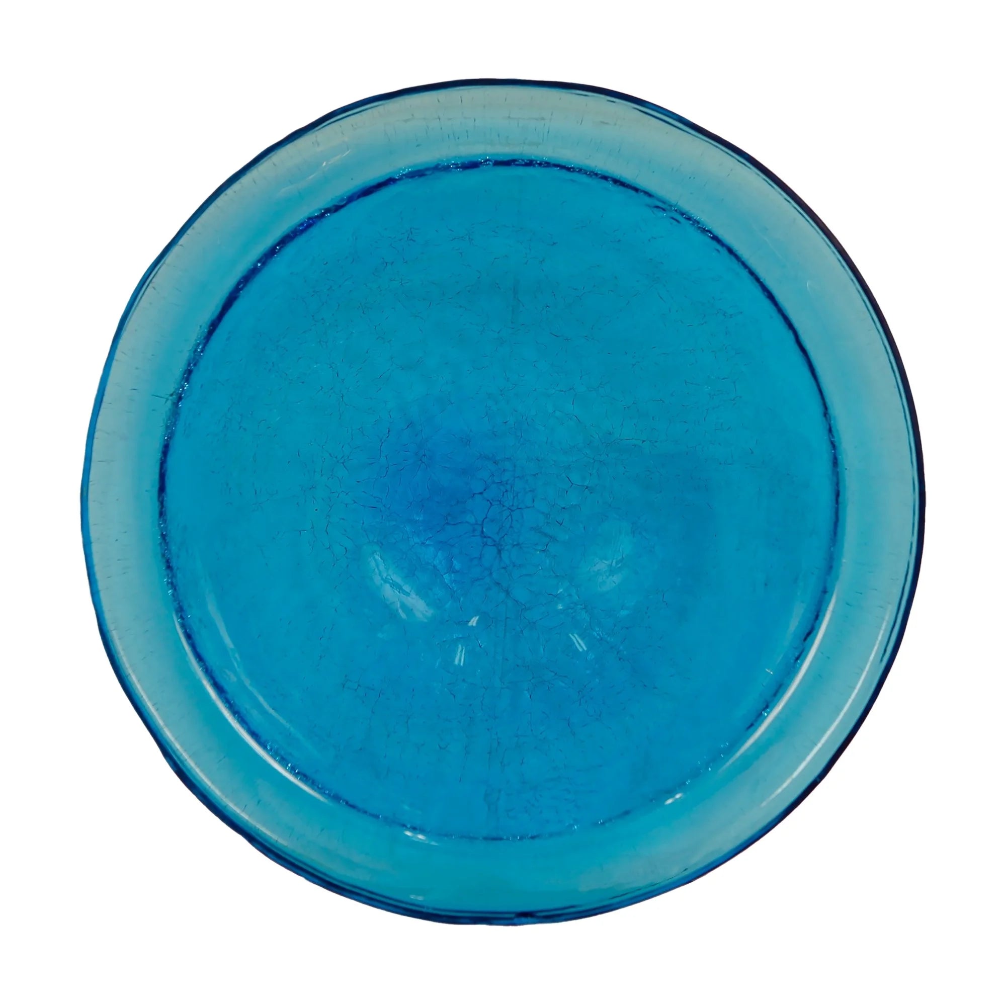 Blue glass plate on a white background