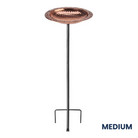 Handmade solid copper bird bath with a 36-inch powder-coated steel pole, ideal for birds to bathe and perch comfortably. Medium size (13.5-inch diameter) for your garden or backyard.