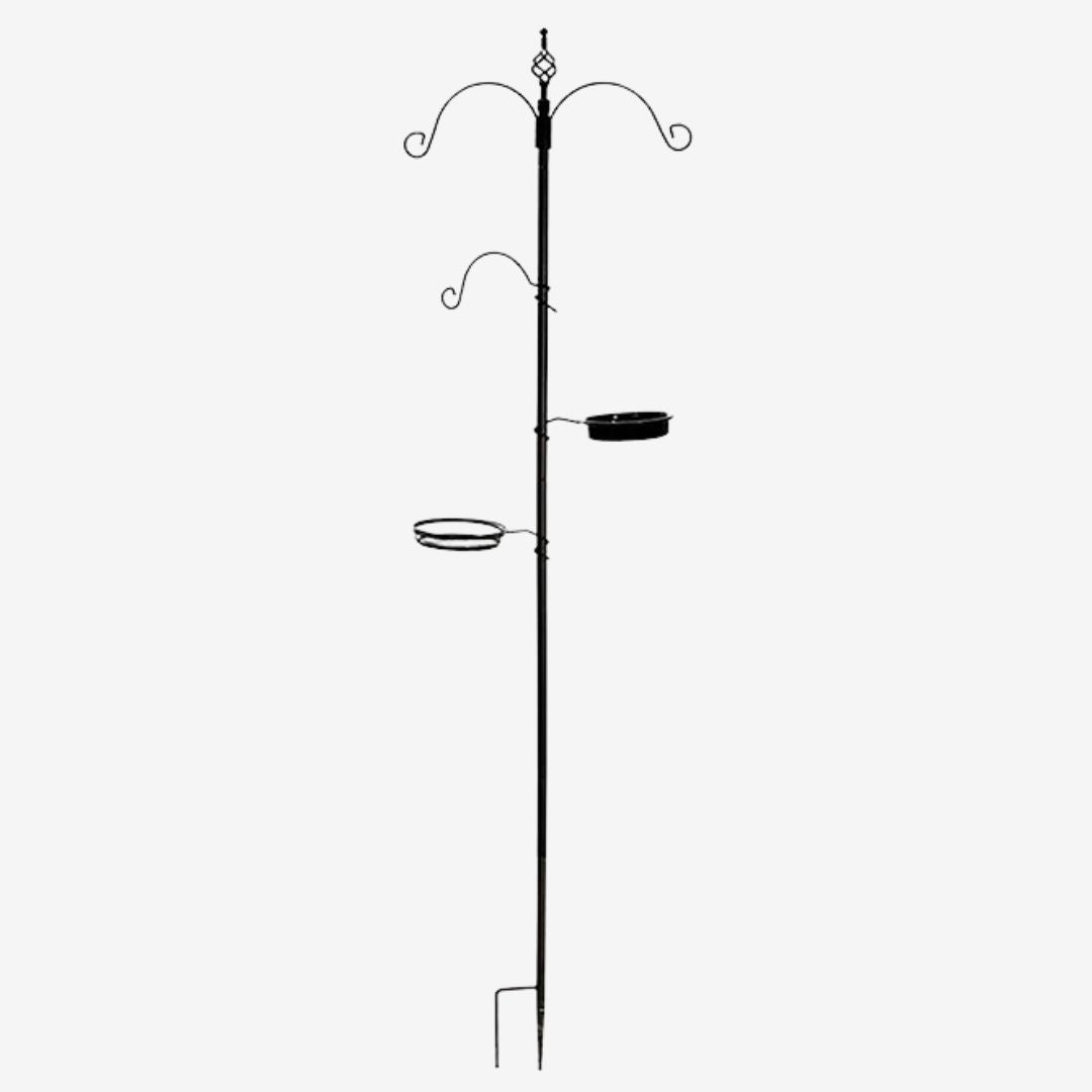 6'7" Essex Black Bird Feeding Station Kit, ideal for outdoor bird feeding, offering a sturdy and attractive setup for birdwatchers