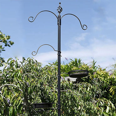 6'7" Essex Black Bird Feeding Station Kit, ideal for outdoor bird feeding, offering a sturdy and attractive setup for birdwatchers
