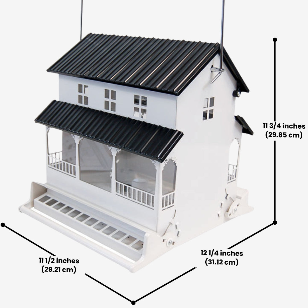 Farmhouse Style Squirrel Resistant Bird Feeder, ideal for bird lovers who want to enjoy feeding birds without worrying about squirrels