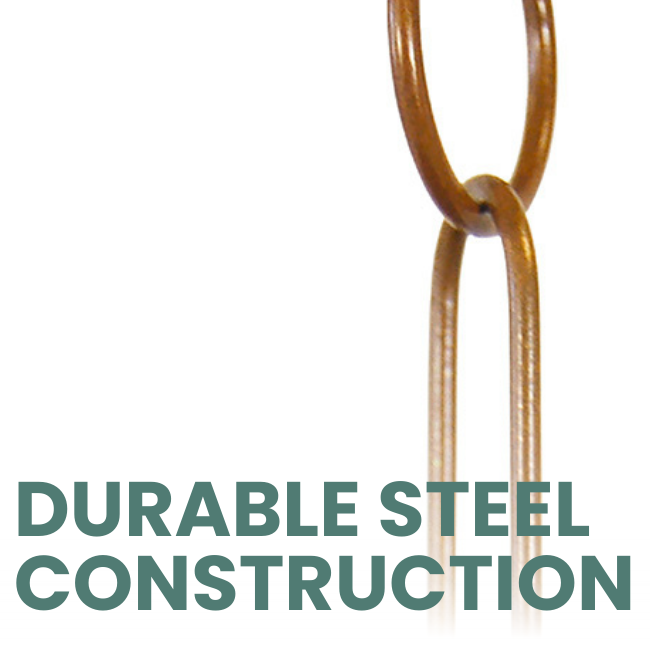 The Floral Flow rain chain installed on a home’s gutter, adding a decorative touch while guiding water from the roof with its floral cups.