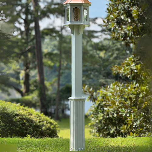Copper Roof Post Mount Kit - 5ft Sleeve + Decorative Flute Base for 4x4 Post