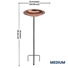 Ideal for Birdwatching in Your Garden Alt text: "Sustainable handcrafted copper bird bath with a sturdy steel pole. Perfect for attracting a variety of birds, with a depth of 2 inches ideal for bird baths and wading.