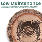 Elegant solid copper bird bath with a decorative rim, providing ample space for birds to perch. Easy to maintain and clean, making it a perfect addition to any garden