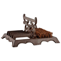 Decorative design and functionality of the MudGuard Cast Iron Boot Brush with scroll detailing and sturdy bristles for shoe cleaning.