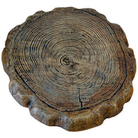 Natural wooden log stepping stone with rich espresso brown tones, placed in a lush garden to create a nature-inspired walkway.