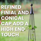 Obelisk Oasis Climbing Trellis placed in a garden supporting climbing plants

Enhance your garden's vertical appeal with the Obelisk Oasis Climbing Trellis, offering support for climbing plants and flowers. Its geometric frame and refined details make it a stunning addition to any landscape.