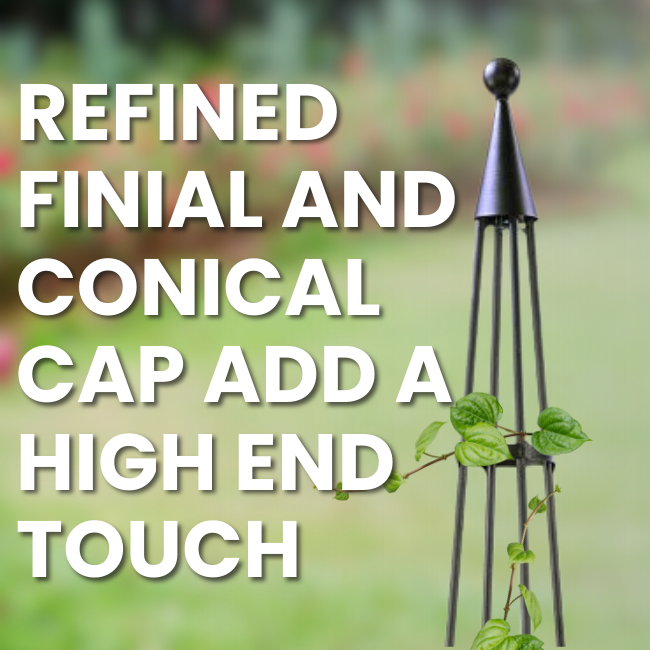 Obelisk Oasis Climbing Trellis placed in a garden supporting climbing plants

Enhance your garden's vertical appeal with the Obelisk Oasis Climbing Trellis, offering support for climbing plants and flowers. Its geometric frame and refined details make it a stunning addition to any landscape.