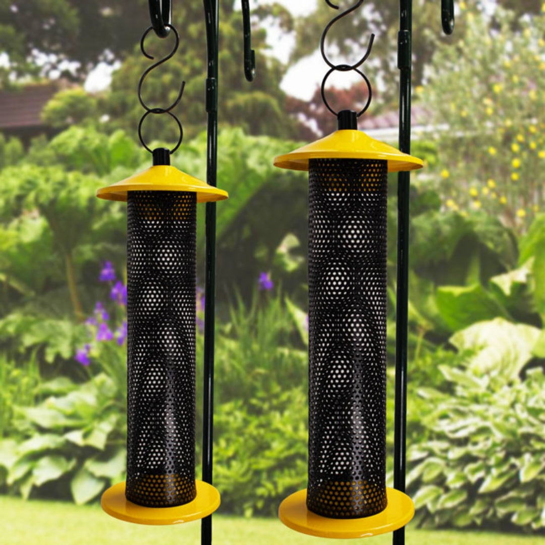 Set of 2 Heath Cling and Catch Finch Feeders, designed to attract finches and other small birds with easy access to seeds