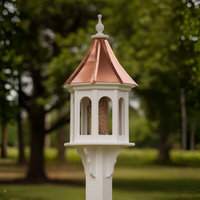 Sloped Gazebo Copper Roof Bird Feeder