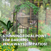 Secret Garden Arch & Gate with climbing plants decorating the side panels.